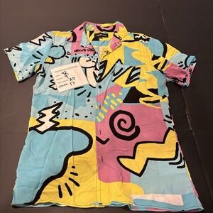 Reason Men's Short Sleeve Button Up Size M - Multicolor